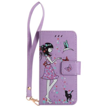 ช่องใส่การ์ดลาเวนเดอร์ส่องสว่างคุณภาพสูงกระเป๋าสตางค์หนังหนังเทียมฝาครอบกรณีพลิกสำหรับ iPhone 6 6 วินาที 4.7 นิ้ว -นานาชาติ