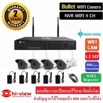 ข้อมูล Hiview ชุดกล้องวงจรปิดไร้สาย WIFI IP CAM 4 CH pantip