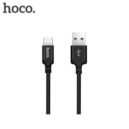 HOCO X14 ครั้งความเร็ว 1 เมตร 2A ทอ USB Type - C ข้อมูลสายชาร์จเชื่อมต่อ - สีดำ - INTL