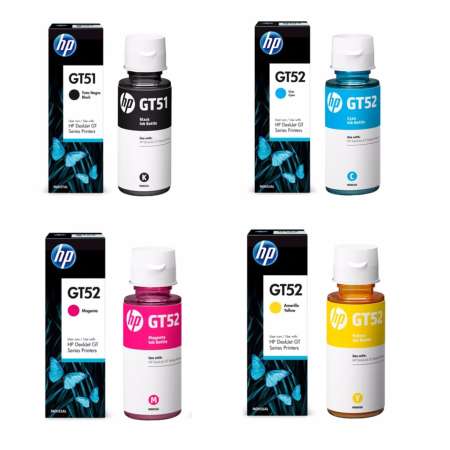 HP GT51BK+GT52C/M/Y ink bottle - Set 4 สี 4 ขวด HP GT51BK+GT52C/M/Y ink bottle - Set 4 สี 4 ขวด
