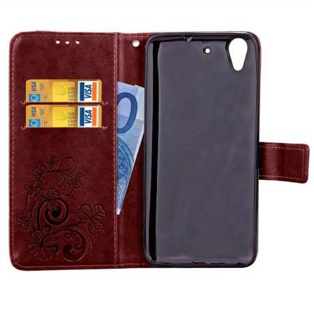 Huawei Y6 II 2, Huawei Honor 5A, lucky Clover หนัง PU กระเป๋าสตางค์เคสโทรศัพท์มือถือฝาครอบสำหรับ Huawei Y6 II 2/Huawei Honor 5A (สีน้ำตาล) - INTL