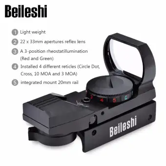 ราคา Hunting Tactical Holographic Reflex Red Green Dot Sight Scope 20mm 11 x 22 x 33 - intl pantip