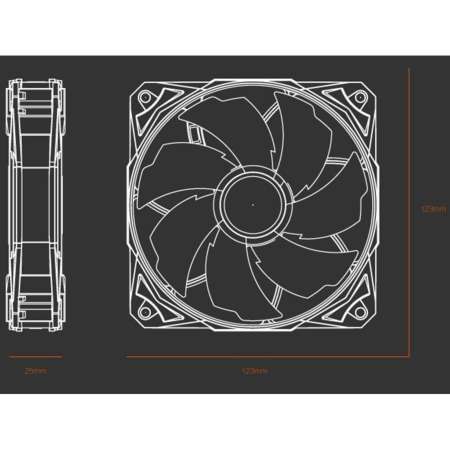 ID-COOLING FAN CASE 120MM ID Cooling PL-12025 White LED