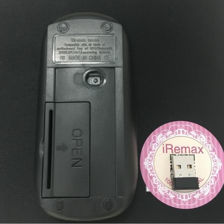 iRemax เม้าส์ไร้สาย รุ่น Slim Wireless Mouse Mice 2.4Ghz 1600dpi - Black  