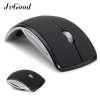 JvGood 2.4 กิกะเฮิร์ตซ์ไร้สาย Folding Arc MICE Optical แบบพกพาเมาส์รับสัญญาณ USB สำหรับคอมพิวเตอร์โน๊ตบุ๊คแล็ปท็อปคอมพิวเตอร์ MacBook, สีดำ