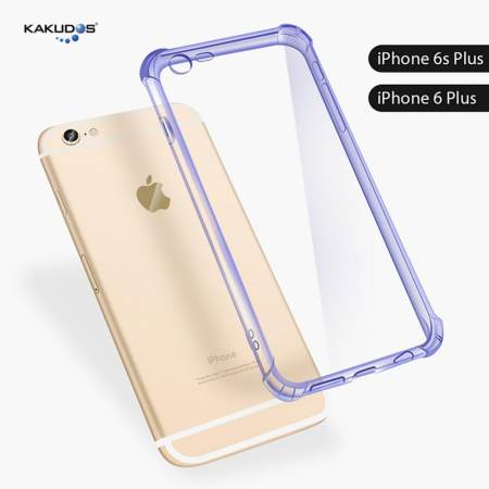 KAKUDOS เคสโทรศัพท์ไอโฟน  เคสมือถือ เคสใส เคสซิลิโคนกันกระแทก Bumper Case  iPhone 6 Plus / 6s Plus (Blue/สีฟ้า) แถมฟรี!!! ฟิล์มกระจกนิรภัย มูลค่า 250 บาท