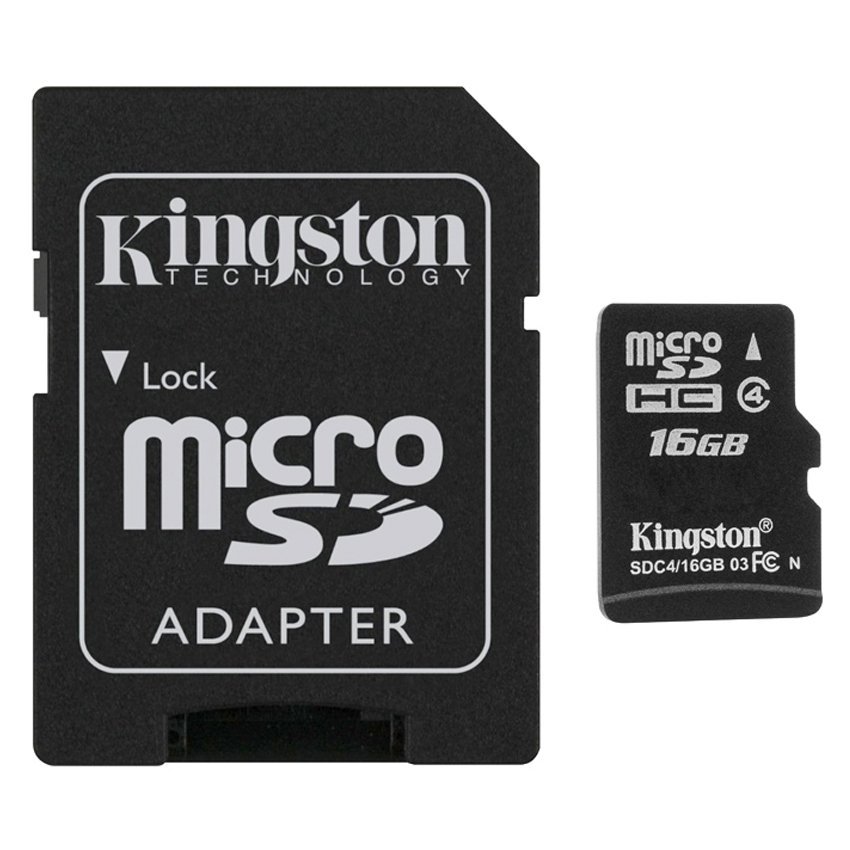 Kingston Micro SD Card Class 4 (16GB) with Adapter