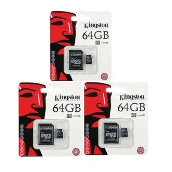 ราคา Kingston เมมโมรี่การ์ด Micro SDHC 64 GB Class 10  3pcs พันทิป