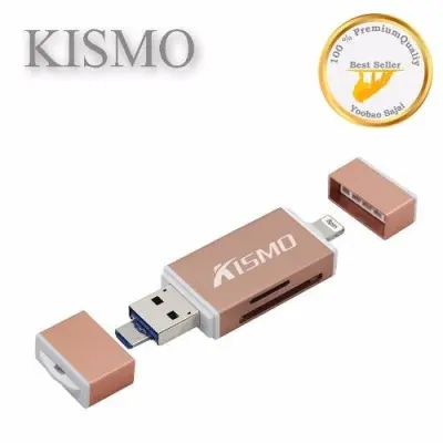 KISMO - iUSB Pro Card Reader Micro SD/SD Card USB 3.0 แฟลชไดร์ฟสำรองข้อมูลสำหรับ iPhone,IPad และ Android (Rose)