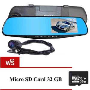 กล้องติดรถยนต์แบบกระจกมองหลัง FHD1080P (สีดำ) ฟรี Micro SD CARD 32GB 9มูลค่า250บาท