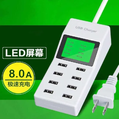 LCD Display 8-Port USB Charger 9.2A Fast Charging Hub High Speed Power Adapter for iPhone Samsung Galaxy - Intl