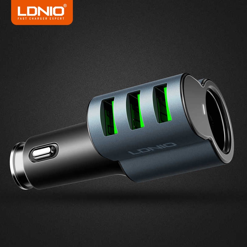 LDNIO CM11 ที่ชาร์จแบตในรถ 3 พอร์ต USB 5 โวลต์/5.1A MAX โทรศัพท์มือถือรถอะแดปเตอร์ชาร์จในรถยนต์สำหรับรถที่ชาร์จแบตเตอรี่โทรศัพท์ - INTL