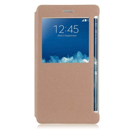 หนังดูเคสหน้าต่างสำหรับซัมซุงกาแล็คซี่หมายเหตุ 4/หมายเหตุ EDGE N915 Champaign