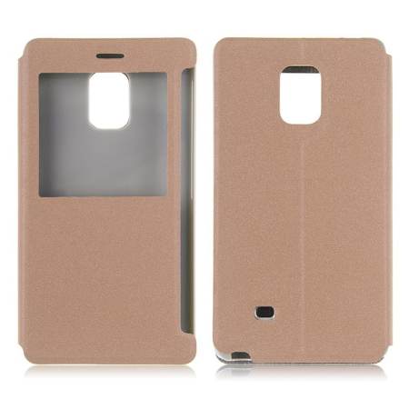 หนังดูเคสหน้าต่างสำหรับซัมซุงกาแล็คซี่หมายเหตุ 4/หมายเหตุ EDGE N915 Champaign