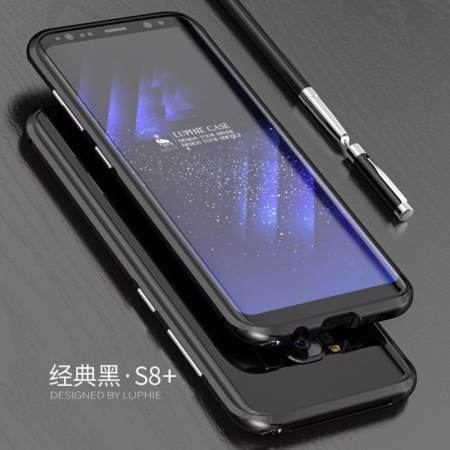 LUPHIE กันชนโลหะเคสปิดป้องกันสำหรับซัมซุงกาแล็คซี่ S8 PLUS (สีดำ) - INTL