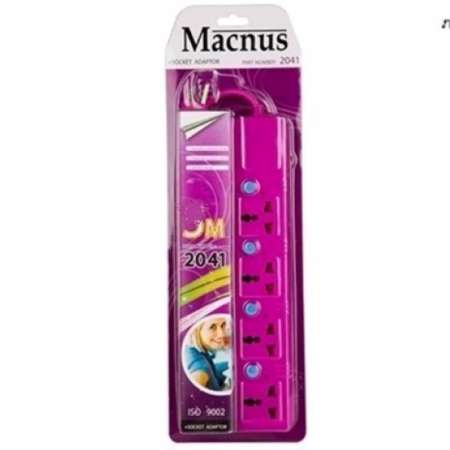 MACNUS MN-2041 (3m) -สีม่วง ปลั๊กต่อพ่วงไฟฟ้า 3 เมตร 4 ช่อง