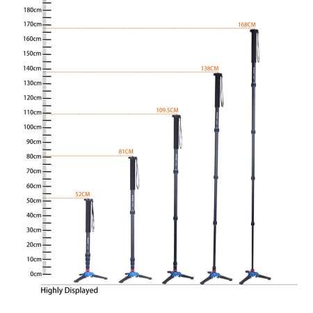 Manbily A-222 +M-1 Walking Stick Base Tripod 1650mm Alumninum Camera Unipod Monopod Flip Lock w/3 Legs Base Tripod For DSLR DV - intl