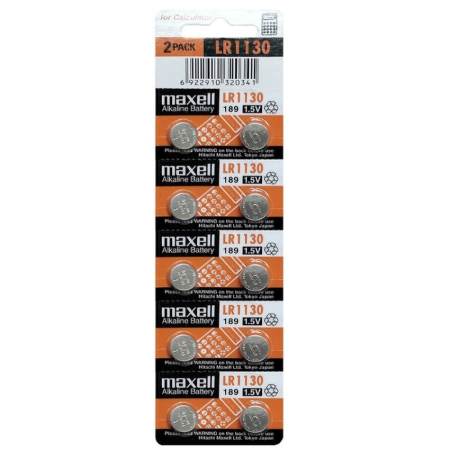  Maxell Batteries LR1130 (189, LR54, AG10) Alkaline Button 1.5V (1 แพ็ค 10 ก้อน)  