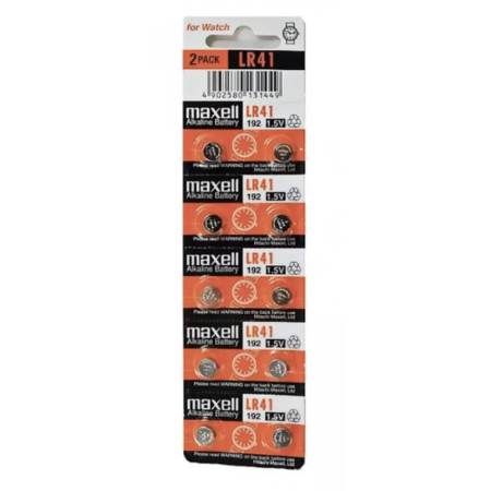  Maxell ถ่านกระดุม รุ่น LR41 192 1.5V (1 แพ็ค 10 ก้อน)  