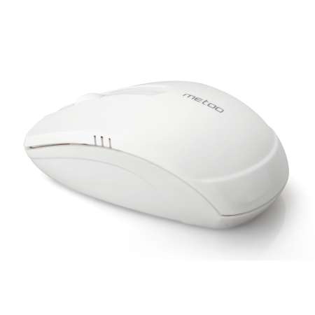 Metoo 2.4G Wireless Silent Optical Mouse เมาส์ไร้สาย คลิกไร้เสียง รุ่น E1S (สีขาว) / ฟรี แบตเตอรี่ขนาด AA