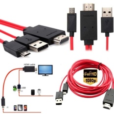 MHL USB to HDMI 1080P HD TV Cable Adapter for Galaxy S III /S4 /S5 /Note II /Note3 /4 /8 (Red) (Intl)