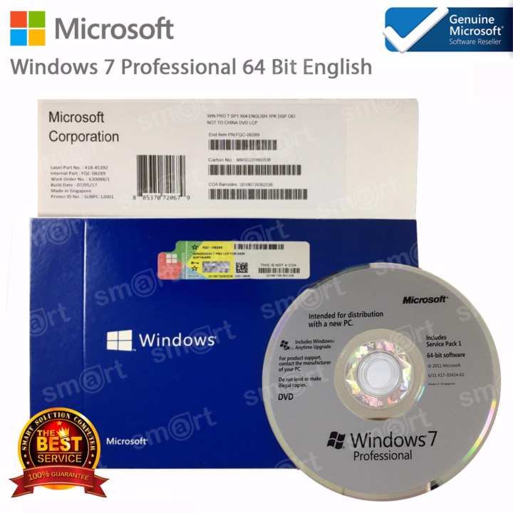   Microsoft Windows 7 Professional Eng 64 bit 