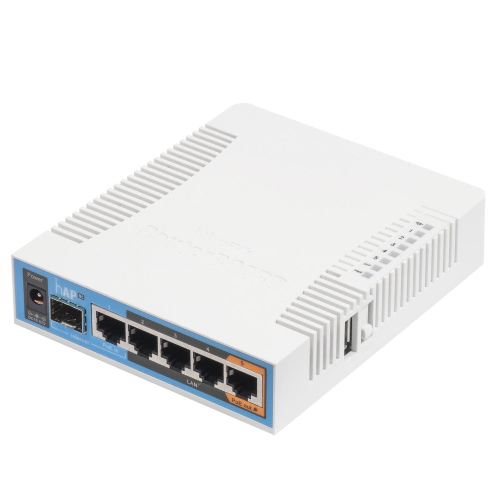 MikroTik RB962UiGS-5HacT2HnT-hAP ac Gigabit Dual Band Indoor Access Point (White) 