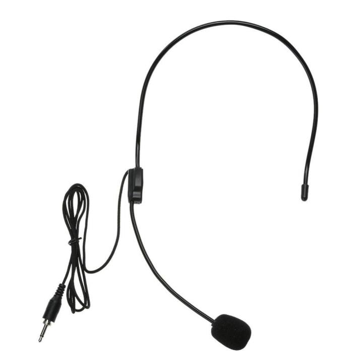 แนะนำ Mini Portable Lightweight Headset 3.5mm Thread Jack Condenser Microphone (Black) – intl