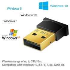Mini USB Bluetooth Adapter V4.0 Dual Mode High Speed Wireless Bluetooth Dongle CSR 4.0 USB 2.0/3.0 For Windows 10/8/7/Vista/XP รุ่น MG1001 (Black)  