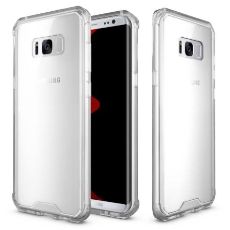 Mooncase Samsung Galaxy S8 ป้องกันการกระแทกกลับกรณีบางกรณีทีพียูปกคลุมขาว - นานาชาติ
