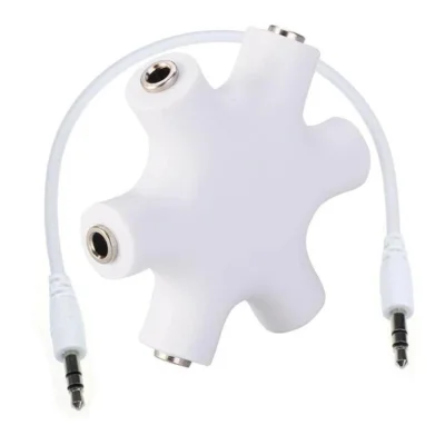 Di shop Multi Headphone Splitter Cable Lead Adaptor Converter 3.5mm Jack 5 Way Port Aux - intl