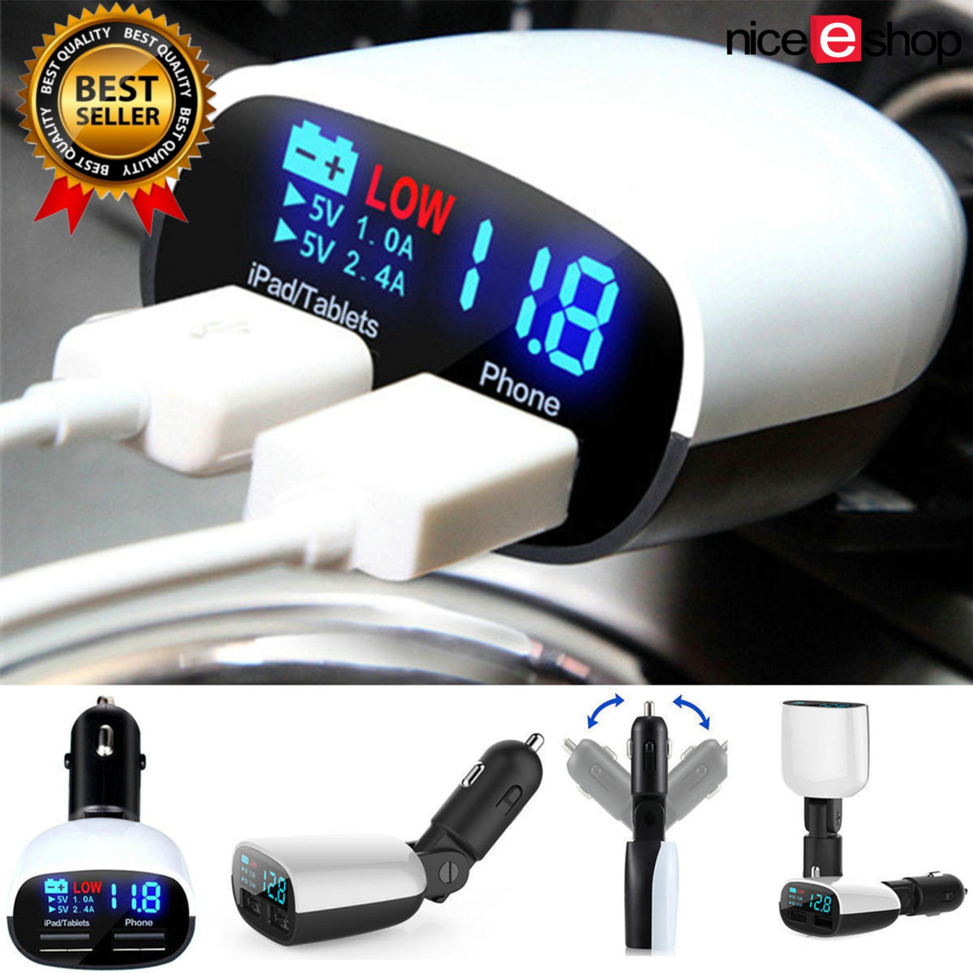niceEshop 3.4 amps ชาร์จผ่านฉลุยรถคู่กับโวลต์มิเตอร์หน้าจอ
สำหรับรถอะไร และโทรศัพท์มือถือ
