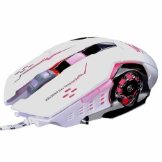Niceeshop Wired Led Light 4000dpi Optical Usb Ergonomic Pro Gamer Gaming Mouse Metal Plate (white) - Intl