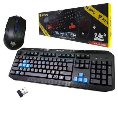 NUBWO Keyboard & Mouse คีย์บอร์ด+เมาส์ Wireless (NKM500) 'Twin Buster' Blue ของแท้