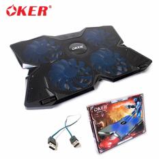 OKER Gaming Laptop Cooling Pad พัดลมรองโน๊ตบุ็ค 4 Fans รุ่น X729 (สีดำ)