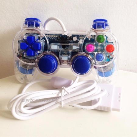 OKER JOY PSII Playstation2 จอยใช้กับเครื่องเพลย์ทู รุ่น PSII- 710 (สีน้ำเงินใส) Blue  