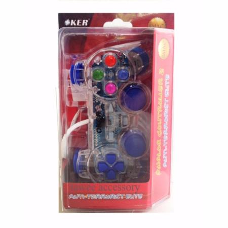 OKER JOY PSII Playstation2 จอยใช้กับเครื่องเพลย์ทู รุ่น PSII- 710 (สีน้ำเงินใส) Blue  