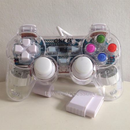  OKER JOY PSII Playstation2 จอยใช้กับเครื่องเพลย์ทู รุ่น PSII- 710 (สีขาวใส) White