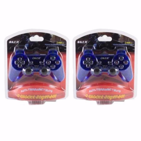 Oker Joystick USB Controller จอย ยูเอสบี สำหรับคอมพิวเตอร์ รุ่น U-706 Blue (สีน้ำเงิน)2ตัว  