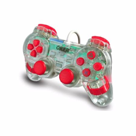 Oker จอยสำหรับเครื่อง Playstation2 JOY PSII รุ่น PSII-710 สีแดงไส