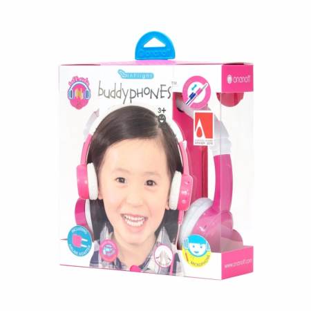 หูฟังสำหรับเด็ก onanoff BuddyPhones InFlight (Pink)
