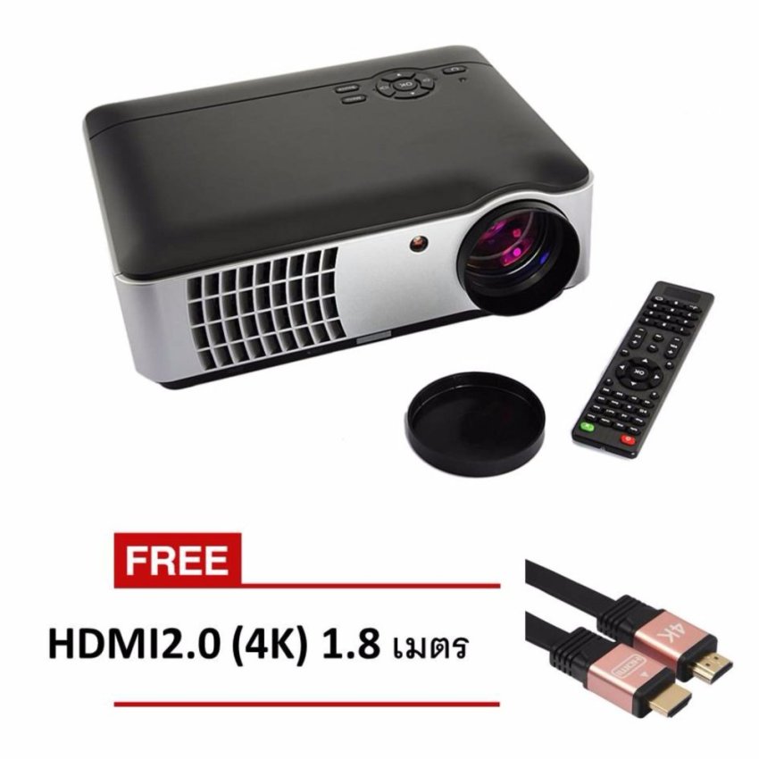 โปรเจคเตอร์ RD806 LED All in one Multimedia 2800 Lumens (สีดำ) ฟรี HDMI V2.0 (4K) 1.8 M