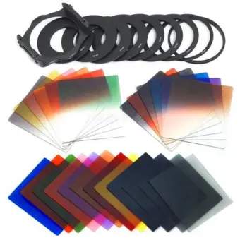 P Series 24 Color Gradient Square Panchromatic Filters Set - Black - intl pantip