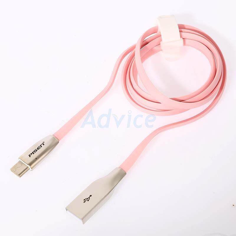 PISEN Cable USB 2.0 to Type-C (TC01-1000) สายชาร์จ Pink