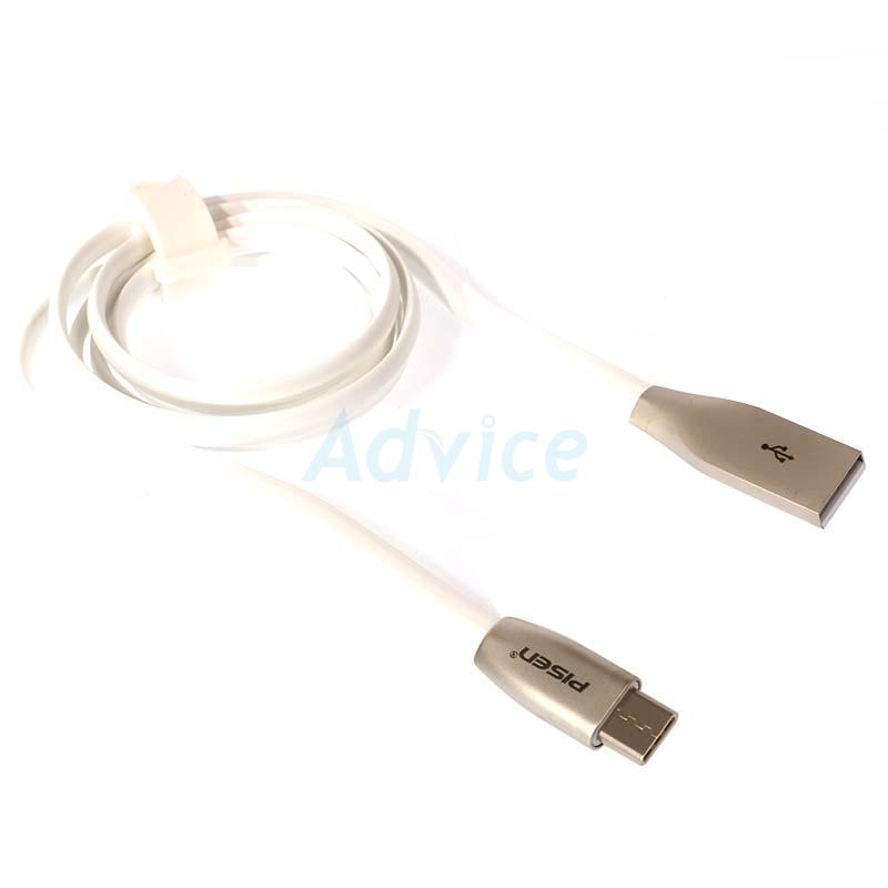 PISEN Cable USB 2.0 to Type-C (TC01-1000) สายชาร์จ White