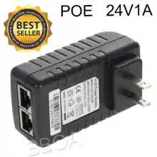 ภาพขนาดย่อของสินค้าPOE DC อะแดปเตอร์ Adapter 24V 1A ,48V 500MA POE Injector AP Power Over Ethernet Adapter 1 ชิ้น.