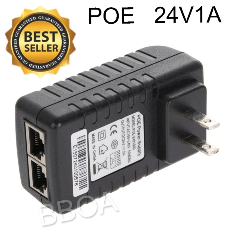 ภาพหน้าปกสินค้าPOE DC อะแดปเตอร์ Adapter 24V 1A ,48V 500MA POE Injector AP Power Over Ethernet Adapter 1 ชิ้น.