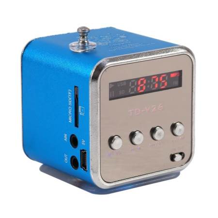 epayst Portable Mini Speaker FM Radio Support TF card and U disk Blue