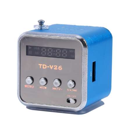 epayst Portable Mini Speaker FM Radio Support TF card and U disk Blue