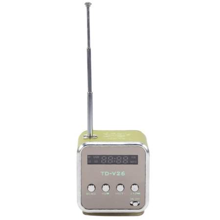 epayst Portable Mini Speaker FM Radio Support TF card and U disk Portable Players Green